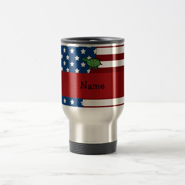 Personalized name Patriotic turtle Coffee Mugs