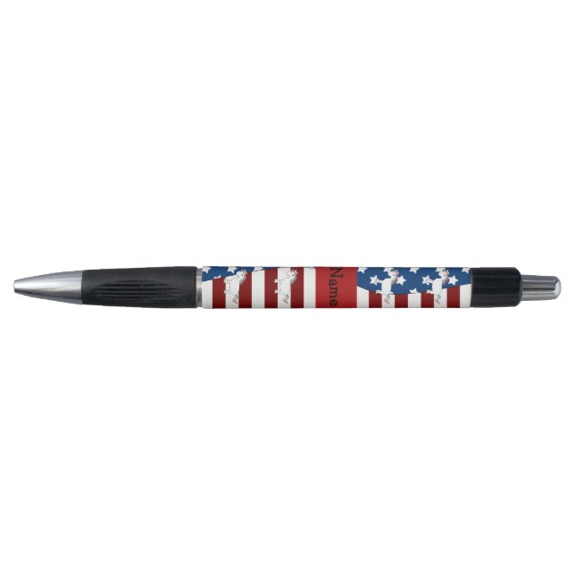 Personalized name Patriotic unicorn Pen (Front)