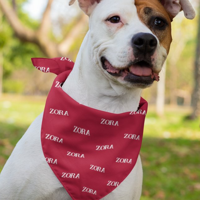 Personalized Name Pattern, Red Dog Bandana (Creator Uploaded)