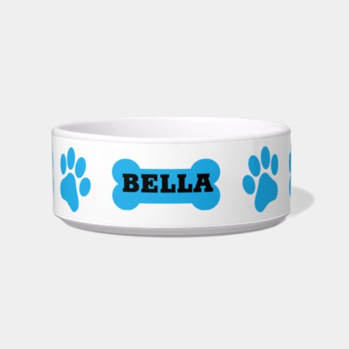 Personalized Name Paw  Bone Design  Custom Pet  Bowl
