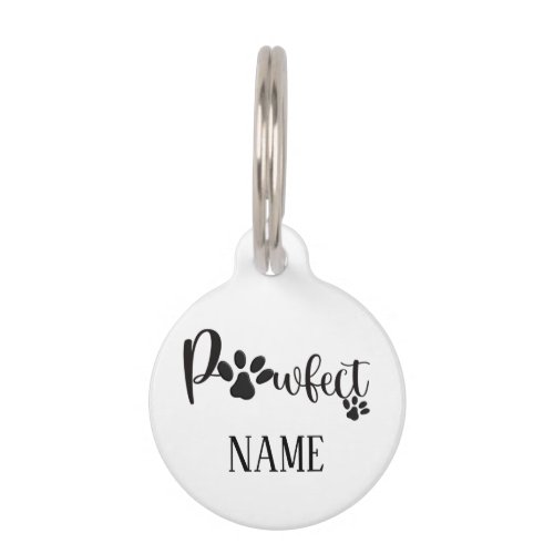 Personalized Name Pawprint Stylish Dog Pet ID Tag