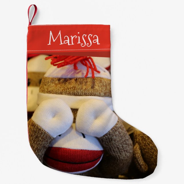 Personalized Name Peek-a-boo Sock Monkey (Front)