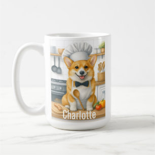 Personalized Name Pembroke Welsh Corgi Dog Chef Coffee Mug