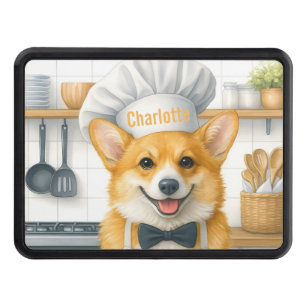 Personalized Name Pembroke Welsh Corgi Dog Chef Hitch Cover