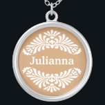 Personalized Name Pendant :: Gold<br><div class="desc">Wear your name with pride framed by an artistic and decorative pattern.Personalize with your name or initials.You can customize the text font , size and color by clicking on the customize it button.You can change the color of the background to your favorite color too!Need help?Just message me at the gallery....</div>