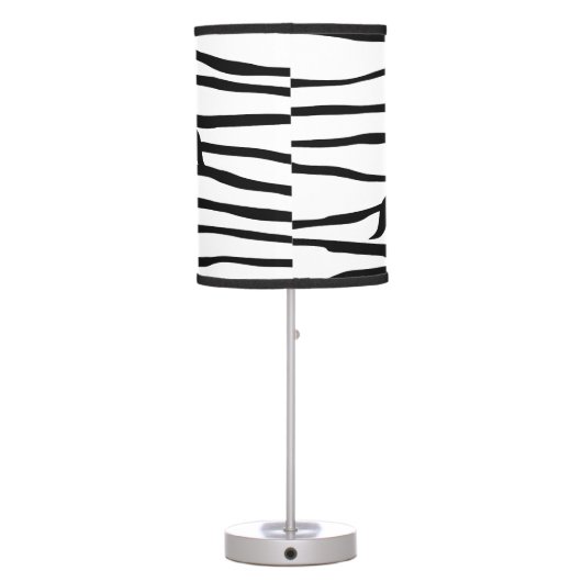 Personalized name penguin zebra stripes table lamp (Back)