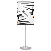 Personalized name penguin zebra stripes table lamp (Front)
