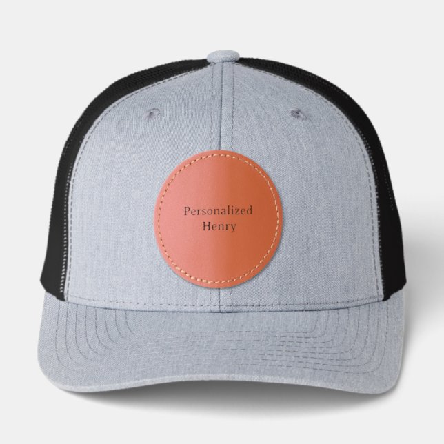Personalized Name per leather patch hat (Front)
