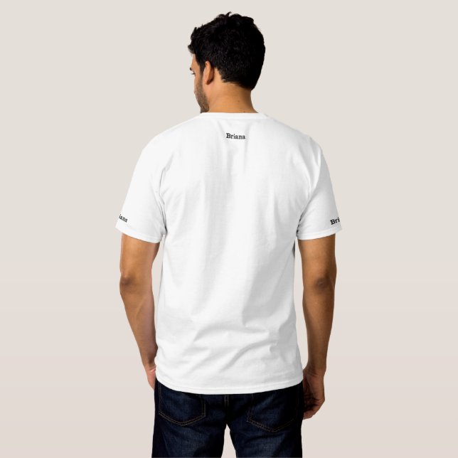 personalized name, personalized text  embroidered T-Shirt (Back Full)
