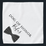 Personalized Name Pet Dog Bow Tie Wedding Bandana<br><div class="desc">A super cute wedding bandana featuring a bow tie. Personalize with your dog's name and their honour role on your special day. Designed by Thisisnotme©</div>