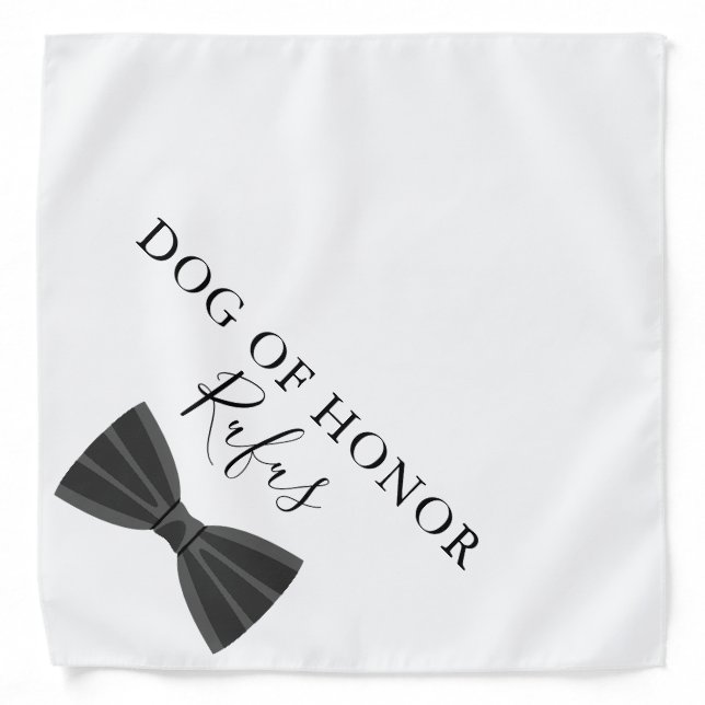 Personalized Name Pet Dog Bow Tie Wedding Bandana (Front)