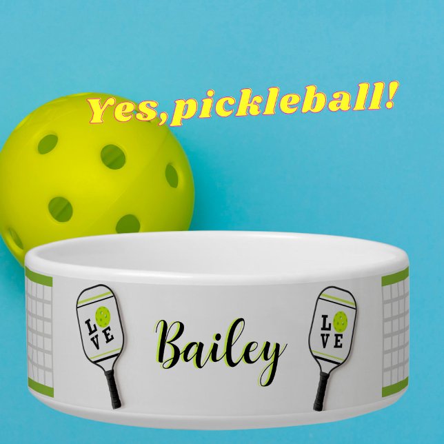 Personalized Name Pet Pickleball Theme  Bowl (Creator Uploaded)