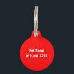 Personalized name pet tag for lost dogs and cats<br><div class="desc">Personalized name pet tag for lost dogs and cats. Customizable colored label with pet name and phone number. Simple way to retrieve your animal pet.</div>