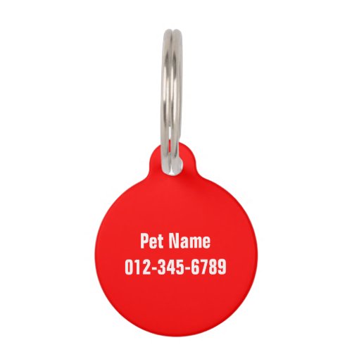 Personalized name pet tag for lost dogs and cats