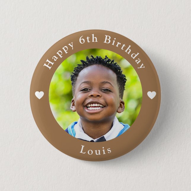 Personalized Name, Photo And Age Birthday Peanut Button (Front)
