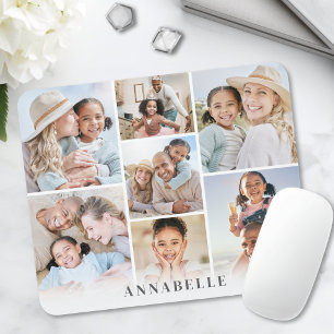 Personalized Name Photo Collage Mouse Pad