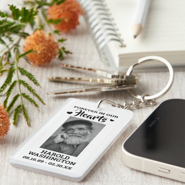 Personalized Name Photo Memorial Keychain (Front Right)