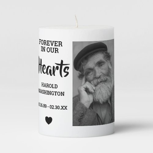Personalized Name Photo Memorial Pillar Candle