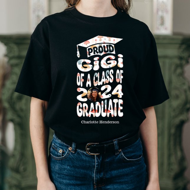 Personalized Name Photo Proud Gigi 2024 Graduate T-Shirt (Creator Uploaded)