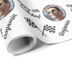 Personalized Name Photo Sport Formula 1 Birthday Wrapping Paper