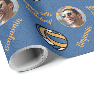 Personalized Name Photo Sport Volleyball Birthday Wrapping Paper