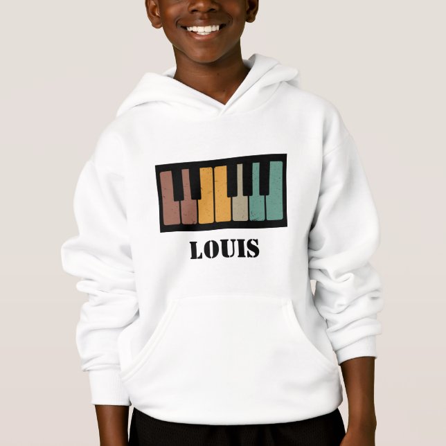 Personalized Name Pianist Piano Keys  Hoodie (Front)