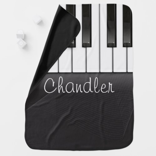 Personalized NAME Pianist Piano Keys Music Teacher Baby Blanket