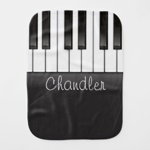 Personalized NAME Pianist Piano Keys Music Teacher Baby Burp Cloth