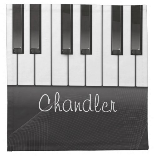 Personalized NAME Pianist Piano Keys Music Teacher Cloth Napkin
