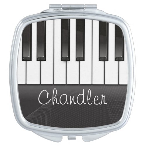 Personalized NAME Pianist Piano Keys Music Teacher Compact Mirror