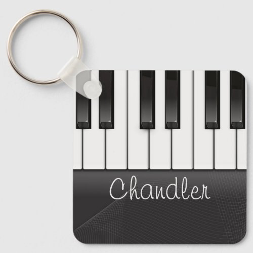Personalized NAME Pianist Piano Keys Music Teacher Keychain