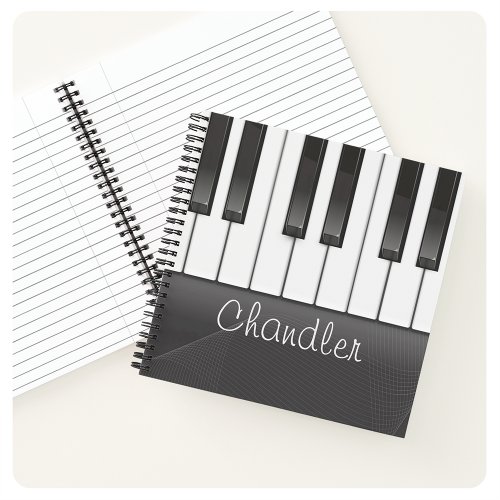 Personalized NAME Pianist Piano Keys Music Teacher Notebook