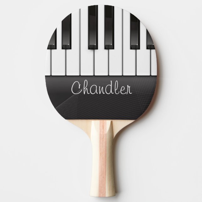 Personalized NAME Pianist Piano Keys Music Teacher Ping Pong Paddle (Front)