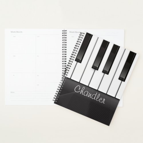 Personalized NAME Pianist Piano Keys Music Teacher Planner