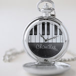 Personalized NAME Pianist Piano Keys Music Teacher Pocket Watch<br><div class="desc">Customize this truly unique,  one-of-a-kind Custom Name Pianist or Piano Music Teacher Gift. Perfect addition to your Music themed decor! Personalized with your Name or Custom Text! Perfect gift for that special person in your life. Piano Teacher - Keyboardist - Keyboard - Musician</div>