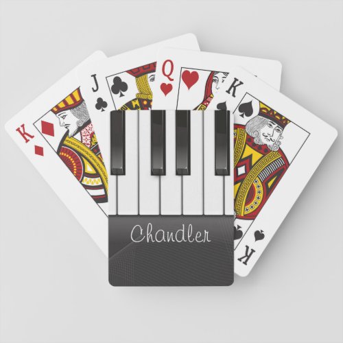 Personalized NAME Pianist Piano Keys Music Teacher Poker Cards