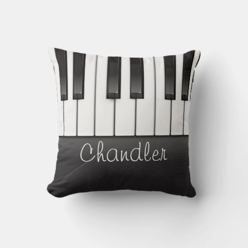 Personalized NAME Pianist Piano Keys Music Teacher Throw Pillow