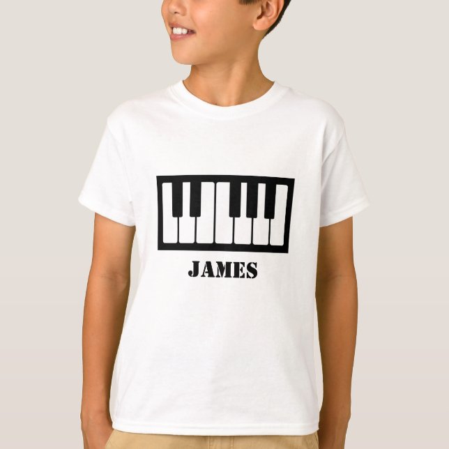 Personalized Name Pianist Piano Keys  T-Shirt (Front)