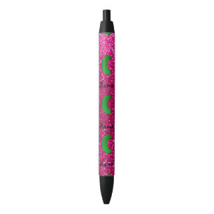 Personalized name pickle pink glitter pen