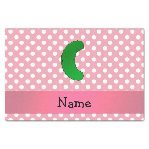 Personalized name pickle pink polka dots tissue paper