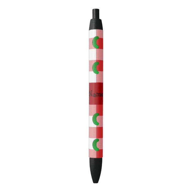 Personalized name pickle red white checkers pen (Front Vertical)
