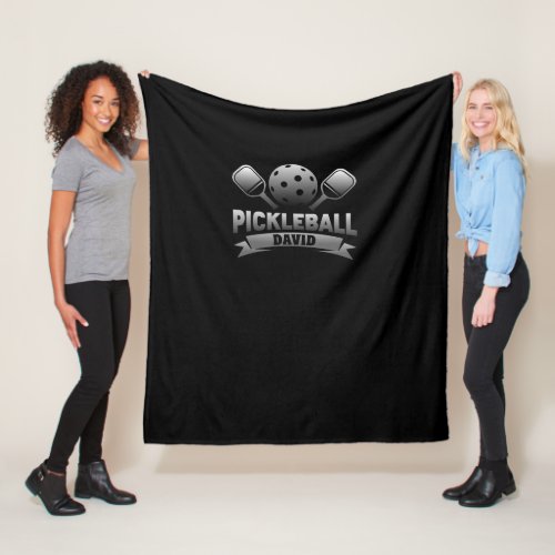 Personalized Name Pickleball Fleece Blanket