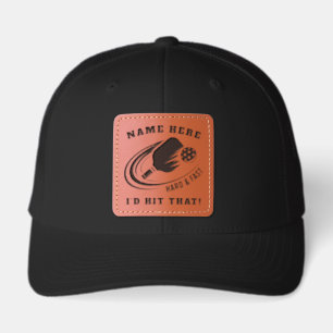 Personalized Name Pickleball I'd Hit That  Leather Patch Hat