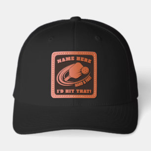 Personalized Name Pickleball I'd Hit That  Leather Patch Hat