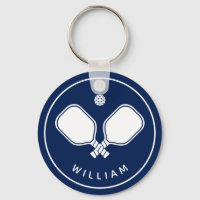 Personalized Name Pickleball Navy Blue & White