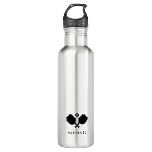 Personalized Name Pickleball Player  Stainless Steel Water Bottle