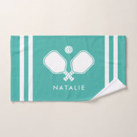 Personalized Name Pickleball Turquoise Blue Stripe