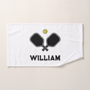Personalized Name Pickleball White Hand Towel