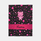 Personalized name pig black pink polka dots