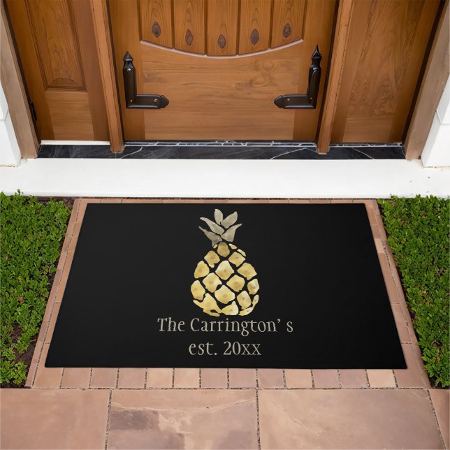 Personalized Name Pineapple Home Decor Doormat (Outdoor)